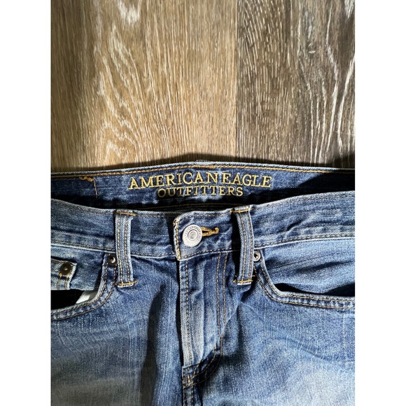 American Eagle Relaxed Straight Jeans Mens 29x30 Blue Good Distressed Denim - Picture 2 of 8